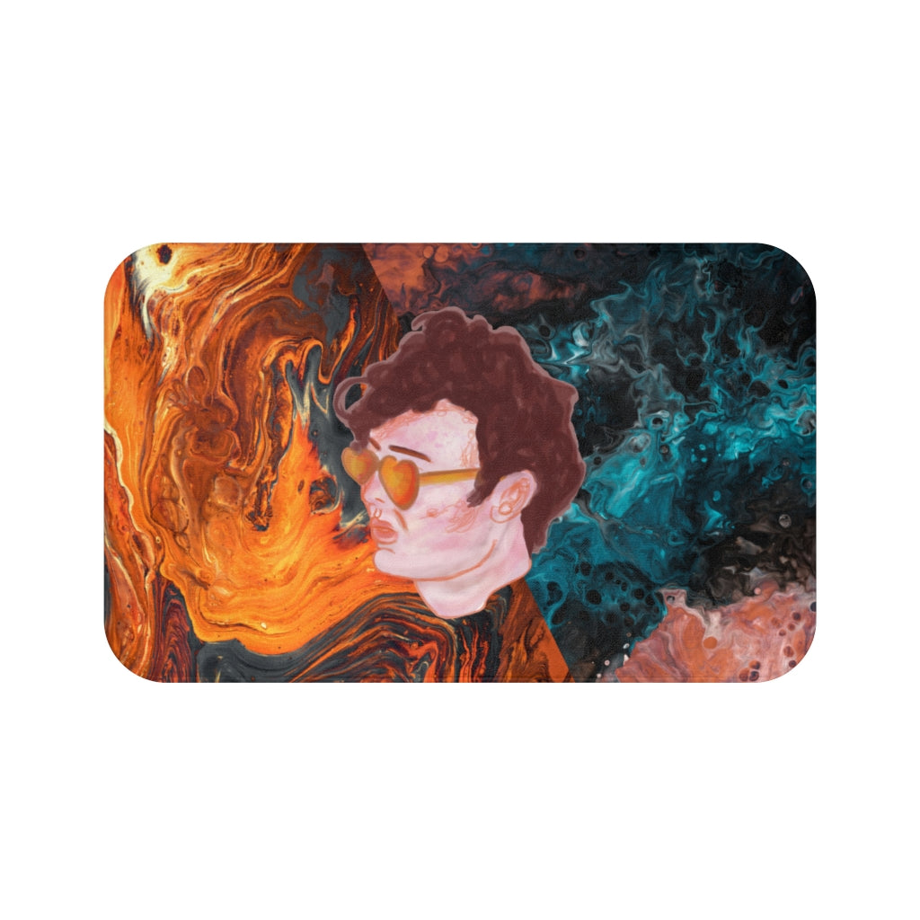 Bath Mat - Elvis Face Galaxy Lava